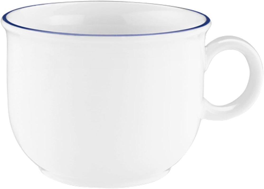 Serviciu de cafea Seltmann Weiden cu 18 piese | Serie compactă, margine albastră | Setul include 6 farfurii pentru micul dejun, 6 cești de cafea și 6 farfurioare, albastre