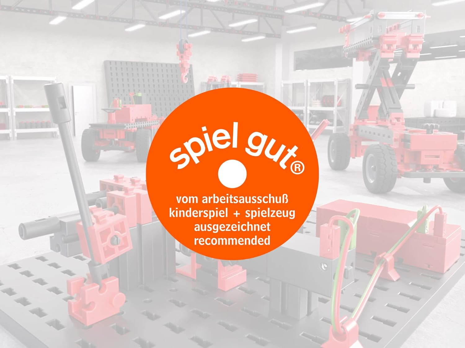 fischertechnik 536622 ADVANCED Mechanic & Static 2 – Bausatz für Kinder ab 9 Jahren, Experimentierkasten mit 30 Modellen, inkl. Motor, fördert technisches Verständnis, Rot