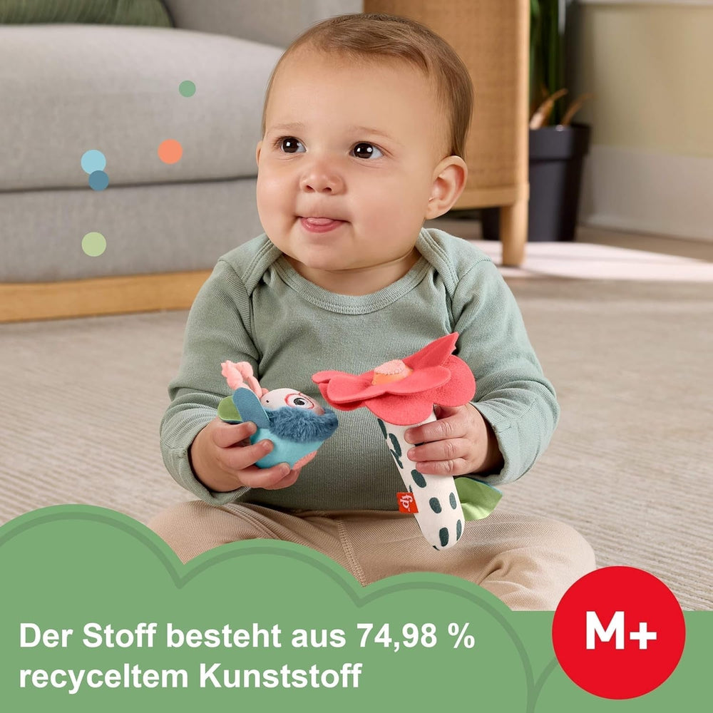 Jucărie pentru bebeluși Fisher-Price Planet Friends 2-in-1 jucărie senzorială de pluș cu clopoțel și albină, ca set din două piese pentru nou-născuți de la 3 luni, HYR56 Jucarii Bebe Naty Shop