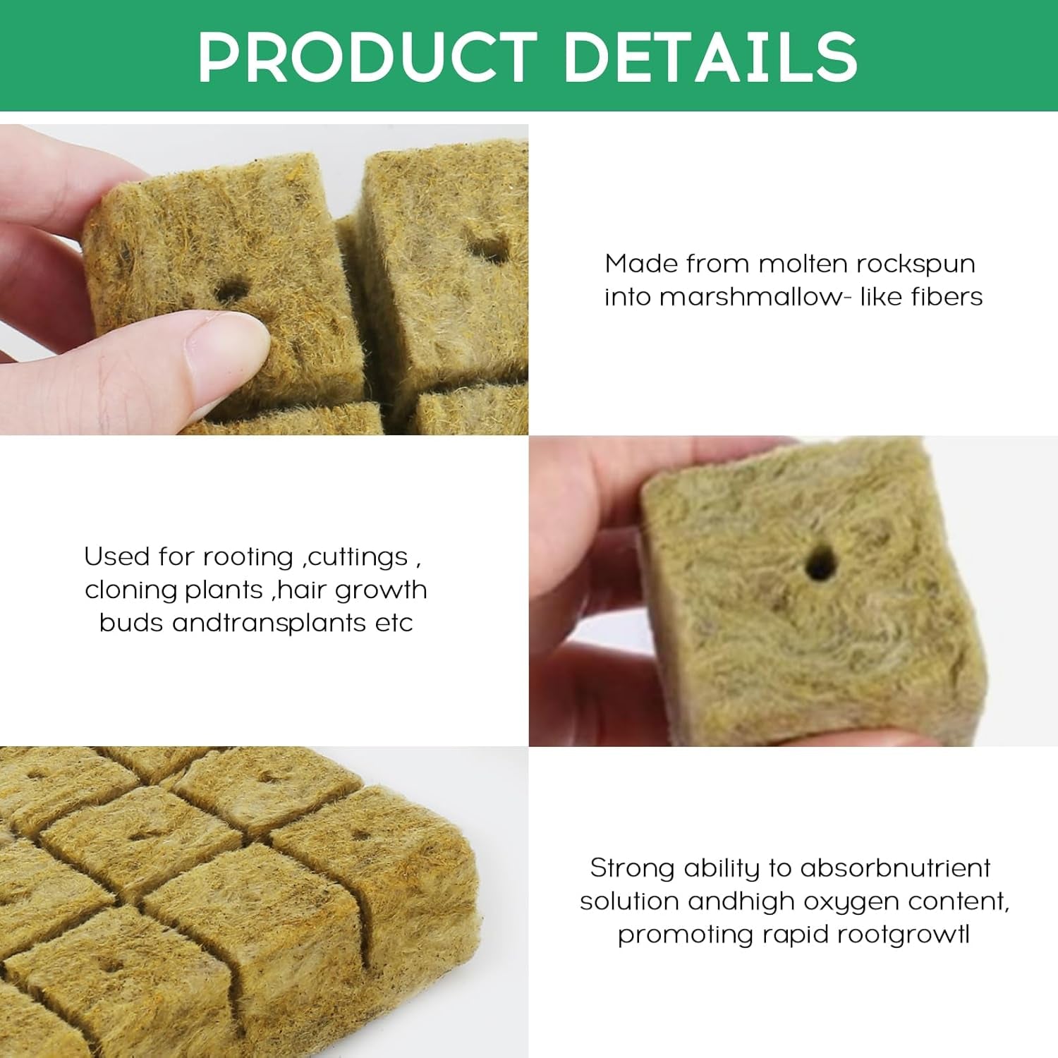 28 cuburi de lână Rockwool, Set de lână Rockwool, Covoraș de creștere Rockwool, Covoraș de creștere hidroponică fără sol, Cub de lână Rockwool, Cuburi de lână Rockwool pentru butași, Clonare, Propagare 4 * 4 * 4cm