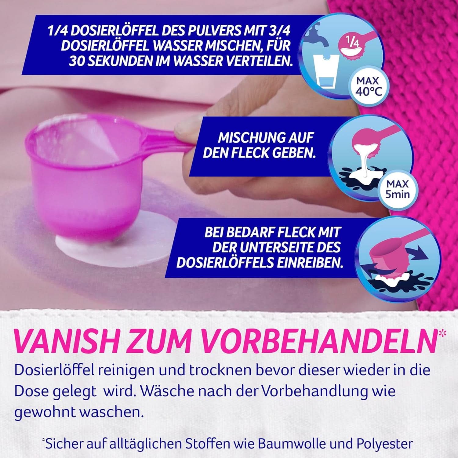 Vanish Oxi Action Powder Pink - 1,125 Kg - pudră de îndepărtare a petelor și de îmbunătățire a rufelor fără clor - pentru rufe colorate Detergenti Rufe Naty Shop