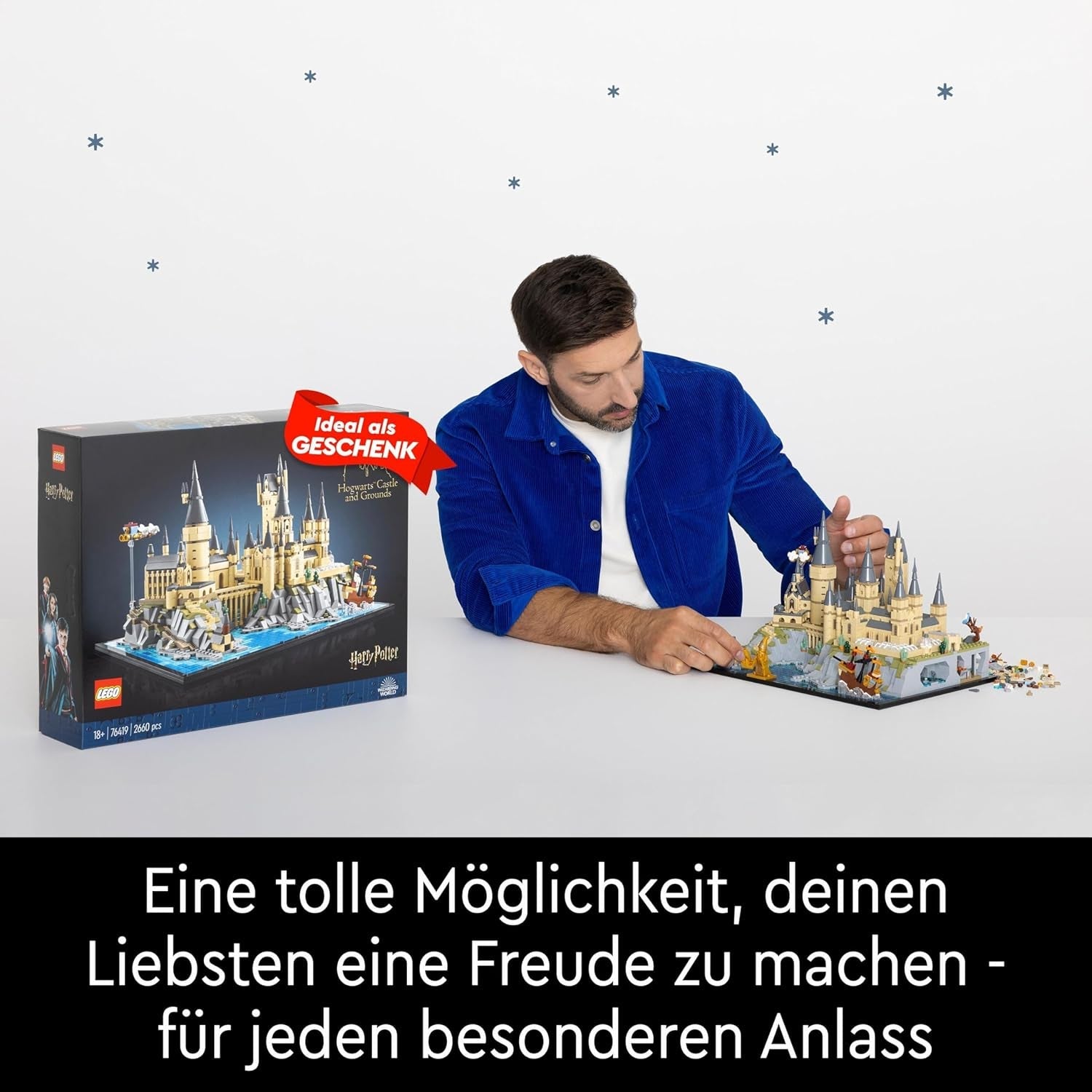 Castelul Hogwarts LEGO Harry Potter cu aripi de castel - set de colecție pentru adulți, inclusiv turnul principal și turnul astronomic, camera secretelor și minifigurina arhitectului - cadou pentru femei - 76419 Seturi de constructie Besuche den LEGO-Store