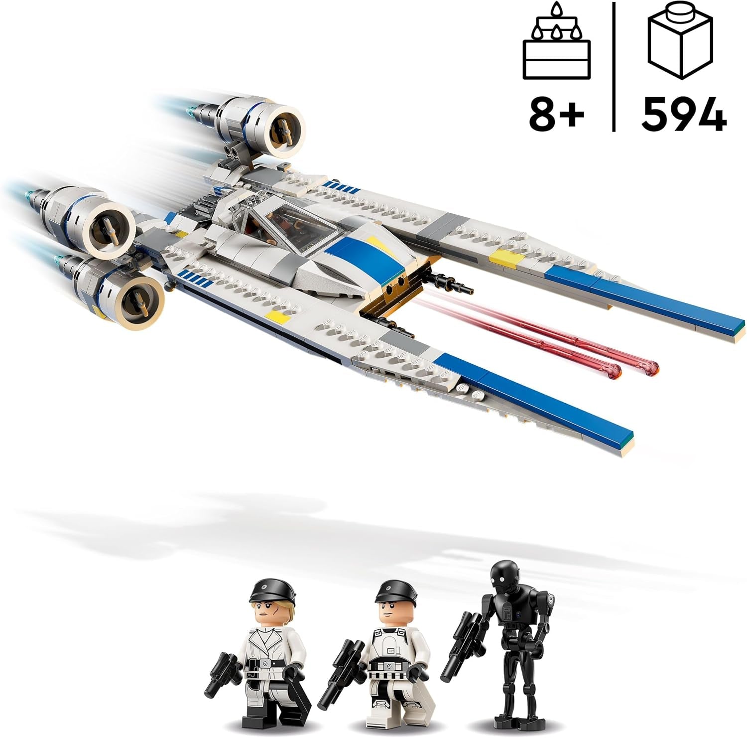LEGO Star Wars 75399 Rebel U-Wing Starfighter - Jucărie cu funcție de aripă oscilantă și 3 minifigurine, inclusiv Cassian Andor și figura droidului K-2SO - Cadou pentru băieți cu vârsta peste 8 ani și fani Andor sezonul 2 Seturi de constructie Besuche den LEGO-Store