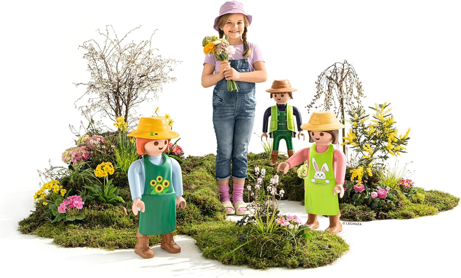 LECHUZA Gardener 2021 - Floarea-soarelui (62,5 cm), Verde/Albastru deschis