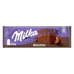 Milka MMMAX Noisette – Ciocolată cu lapte alpină cu o umplutură delicată și cremoasă de alune de pădure – 250g