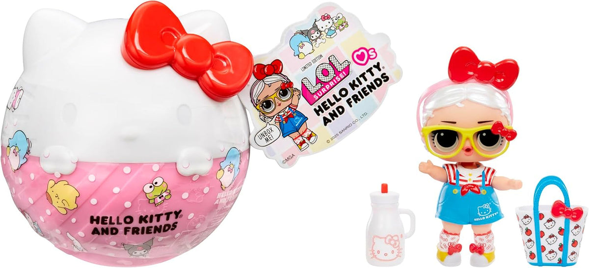 L.O.L. Surpriză! Loves Hello Kitty and Friends - 1 păpușă cu 7 surprize, Selecție aleatorie, 8 tots de colecționat, Cadou pentru copii cu vârsta peste 4 ani, Roz Papusi Naty Shop Titlu implicit