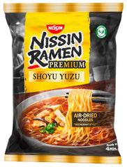 Nissin Ramen Premium - Shoyu Yuzu, pachet de 10 tăiței instant în stil japonez, uscați la aer, cu aromă de sos de soia yuzu și praz uscat (10 x 92,7 g)