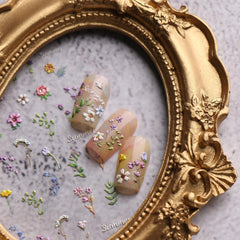 JMEOWIO 3D Nagelsticker Blume Frühling Sommer Floral Nail Art Sticker Selbstklebend Nagelaufkleber 5D Stereoskopisch Dekoration Nageldesign Zubehör 1 Blatt