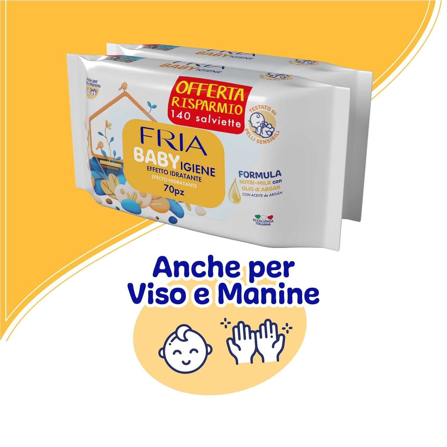 Șervețele umede, pachet de 2 (144 de șervețele)