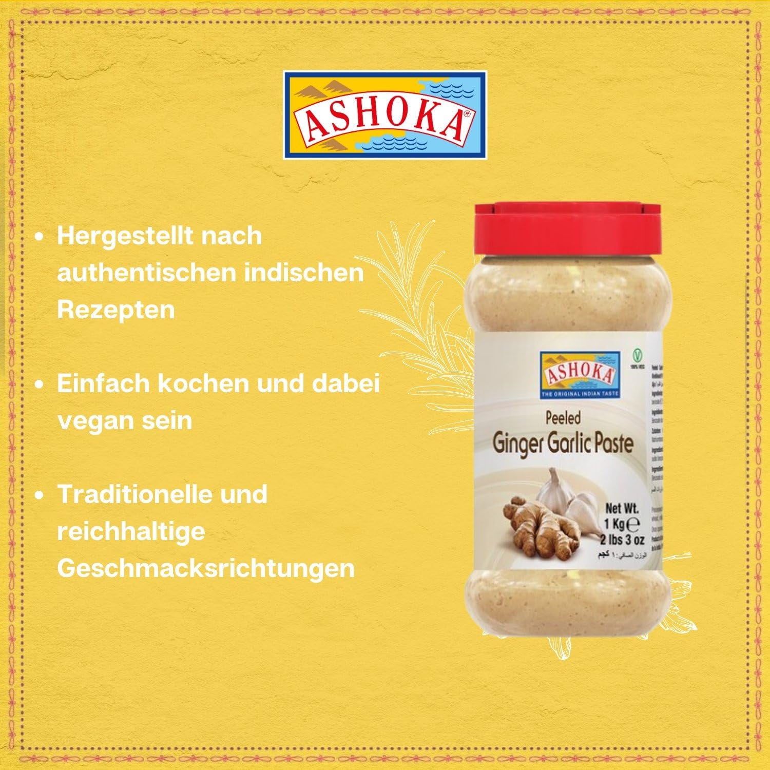 ASHOKA - Geschälte Ingwer Knoblauch Paste - (1 X 1 KG)