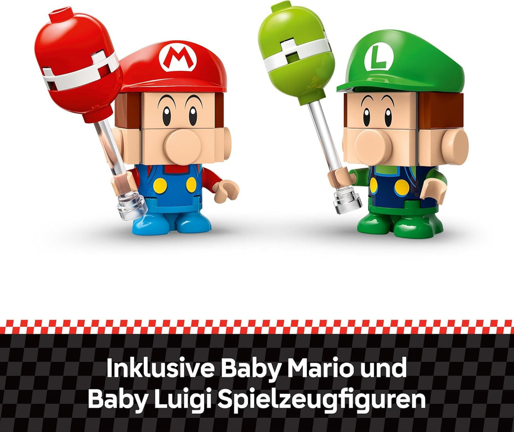 LEGO Mario Kart - Baby Mario Vs. Baby Luigi, figuri Nintendo de colecționat, 2 vitezomani de jucărie construibile, cadou pentru băieți, fete și gameri cu vârsta peste 8 ani, jucărie de aventură 72034 Seturi de constructie Besuche den LEGO-Store