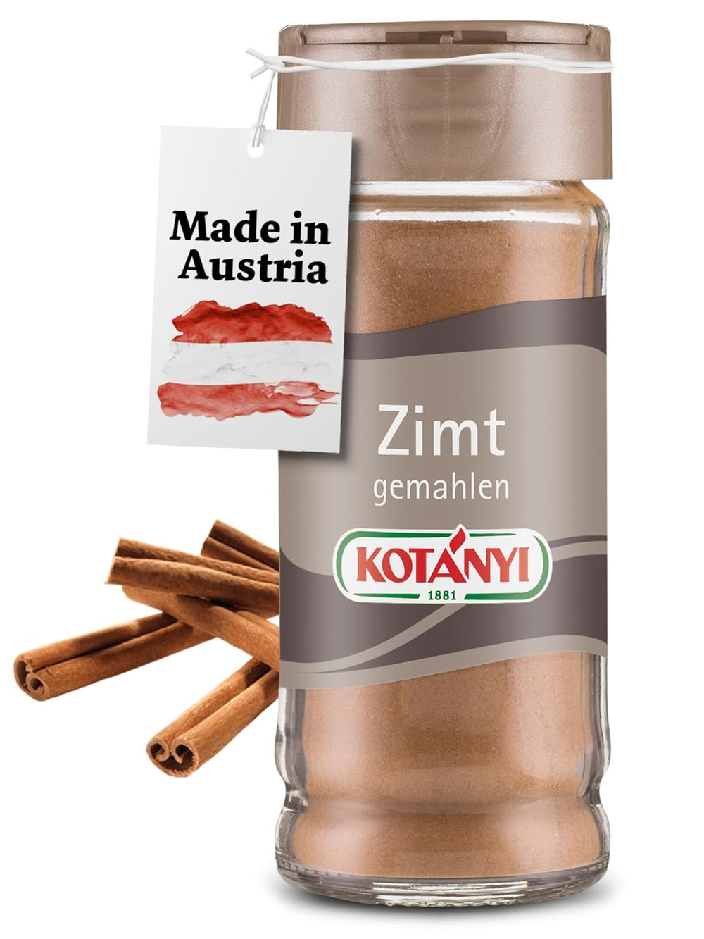 Kotányi Zimt gemahlen, würzig-süßer Geschmack, veredelt Milchreis, Gebäck, Desserts, Glas 80 ml