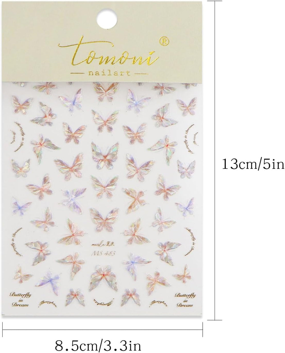 JMEOWIO 3D Nagelsticker Schmetterling Nail Art Sticker Selbstklebend Nagelaufkleber 5D Stereoskopisch Dekoration Nageldesign Zubehör 1 Blatt