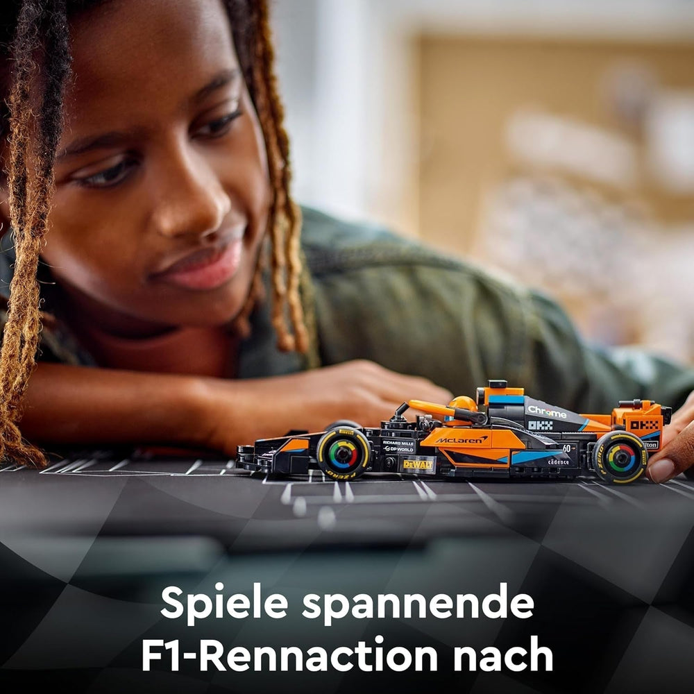 LEGO Speed Champions Mclaren Formula 1 mașină de curse 2023, jucărie pentru copii cu vârsta de peste 9 ani, băieți și fete cărora le place să se joace independent, model de vehicul construibil, decor pentru camera copiilor 76919 Seturi de constructie Besuche den LEGO-Store