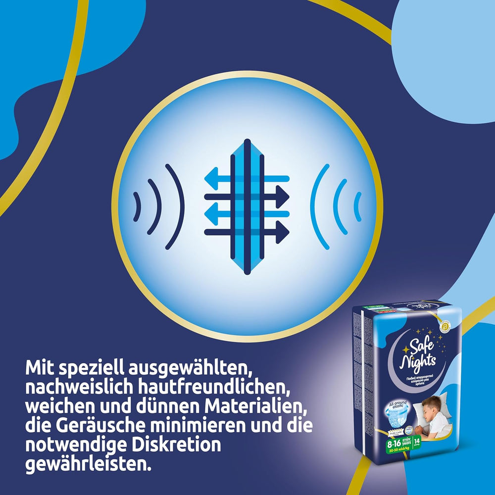 Safe Nights Boy, chiloți de noapte pentru vârste 8-16 ani (30-50 kg), 84 bucăți