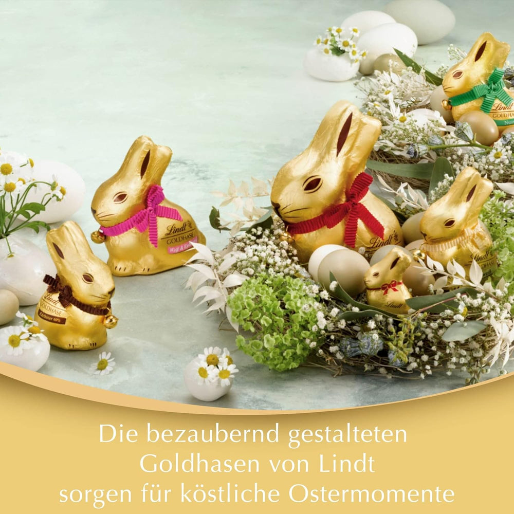 Lindt Chocolate Gold Bunny Caramel & Salt | 100g | Ciocolată cu lapte cu caramel și sare pentru Paște | Ciocolată de Paște | Cadou de ciocolată | Iepuraș de ciocolată | Iepuraș de Paște