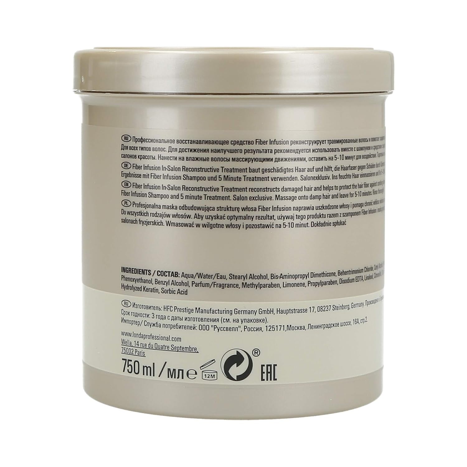 Infuzie de fibre Maska, fără miros, 750 ml Masca de par Naty Shop