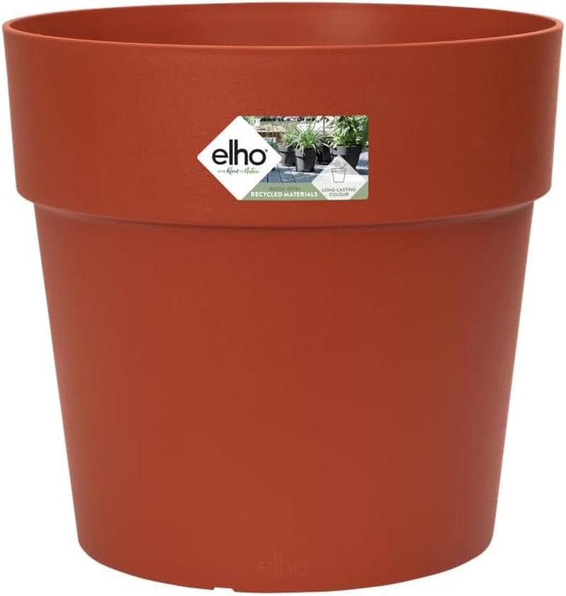 elho Vibia Straight Round 25 - Ghiveci de flori pentru exterior - Ø 24,3 x H 23,2 cm - Gri/Beton viu