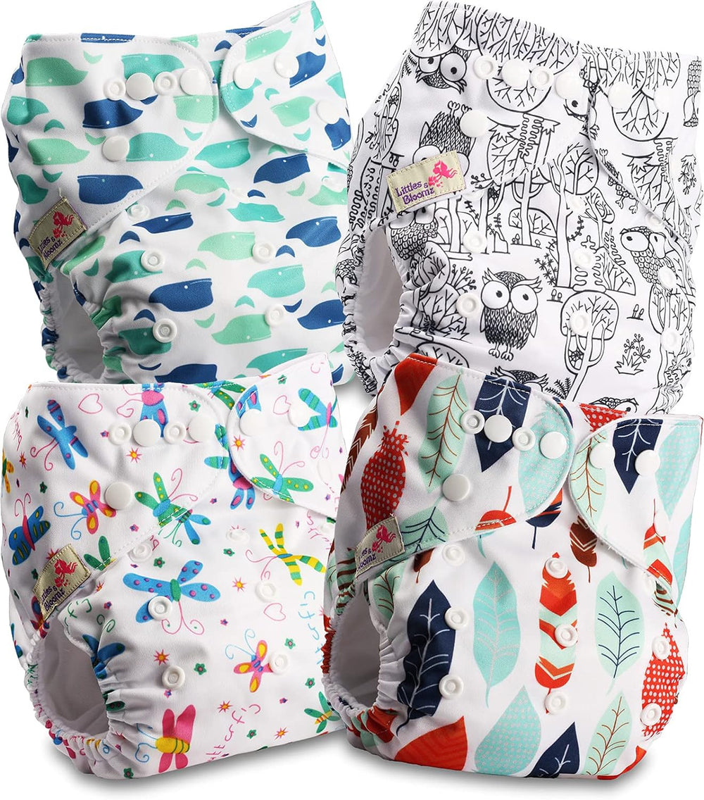 Scutec reutilizabil Littles and Bloomz FLP2-0406, cu capsă standard, 4 scutece