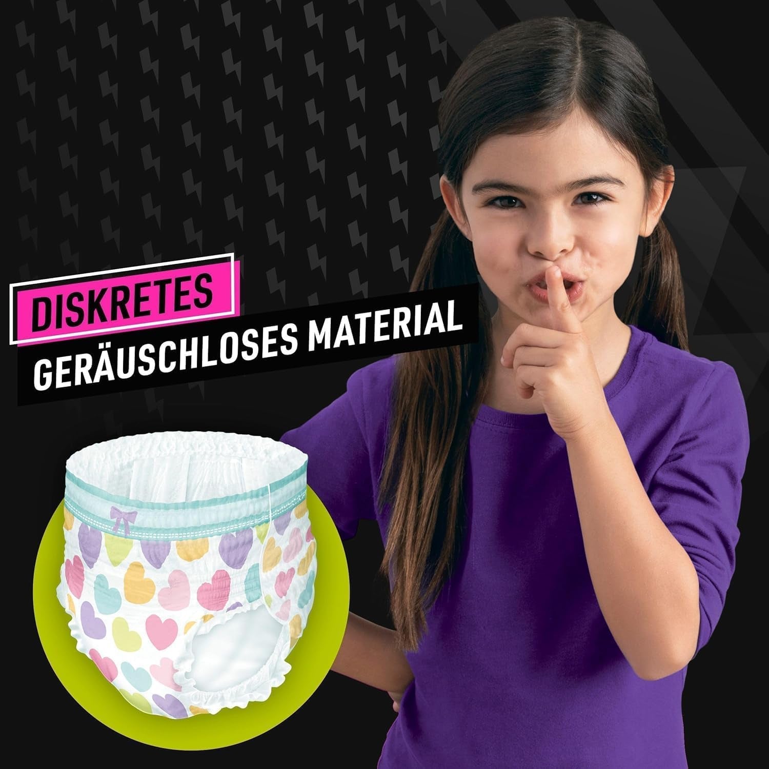 Pantaloni de pijama cu inimioare, 9 chiloți absorbanți de noapte, 8 ani, 27 kg-43 kg, protecție împotriva scurgerilor pentru întreaga noapte