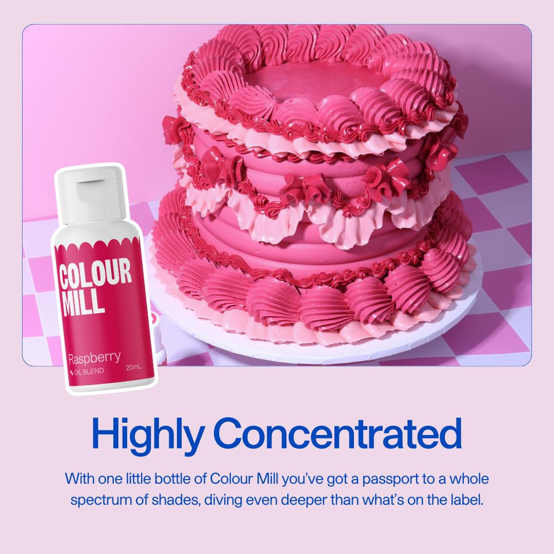 Colorant alimentar roșu pe bază de ulei Colour Mill - Colorant alimentar pentru ciocolată, fondant, brioșe, prăjituri, copt, macaroane - Colorant alimentar pentru decorarea torturilor - 20 ml