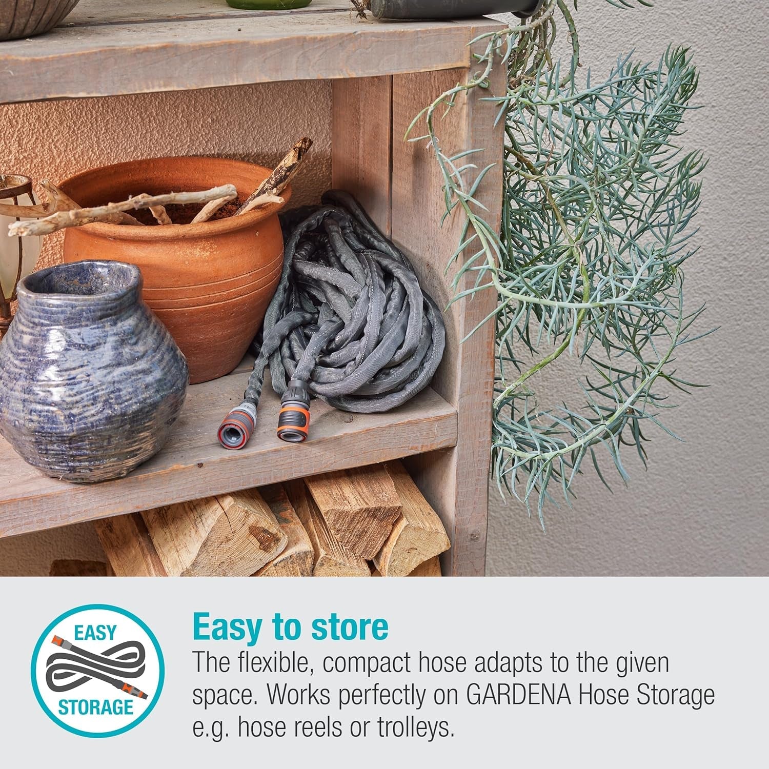 Furtun textil Gardena Liano Life 1/2 inch, set 30 m: Furtun de grădină extrem de flexibil din material textil, cu furtun interior din PVC, fără îndoituri, ușor, rezistent la intemperii (18457-20)