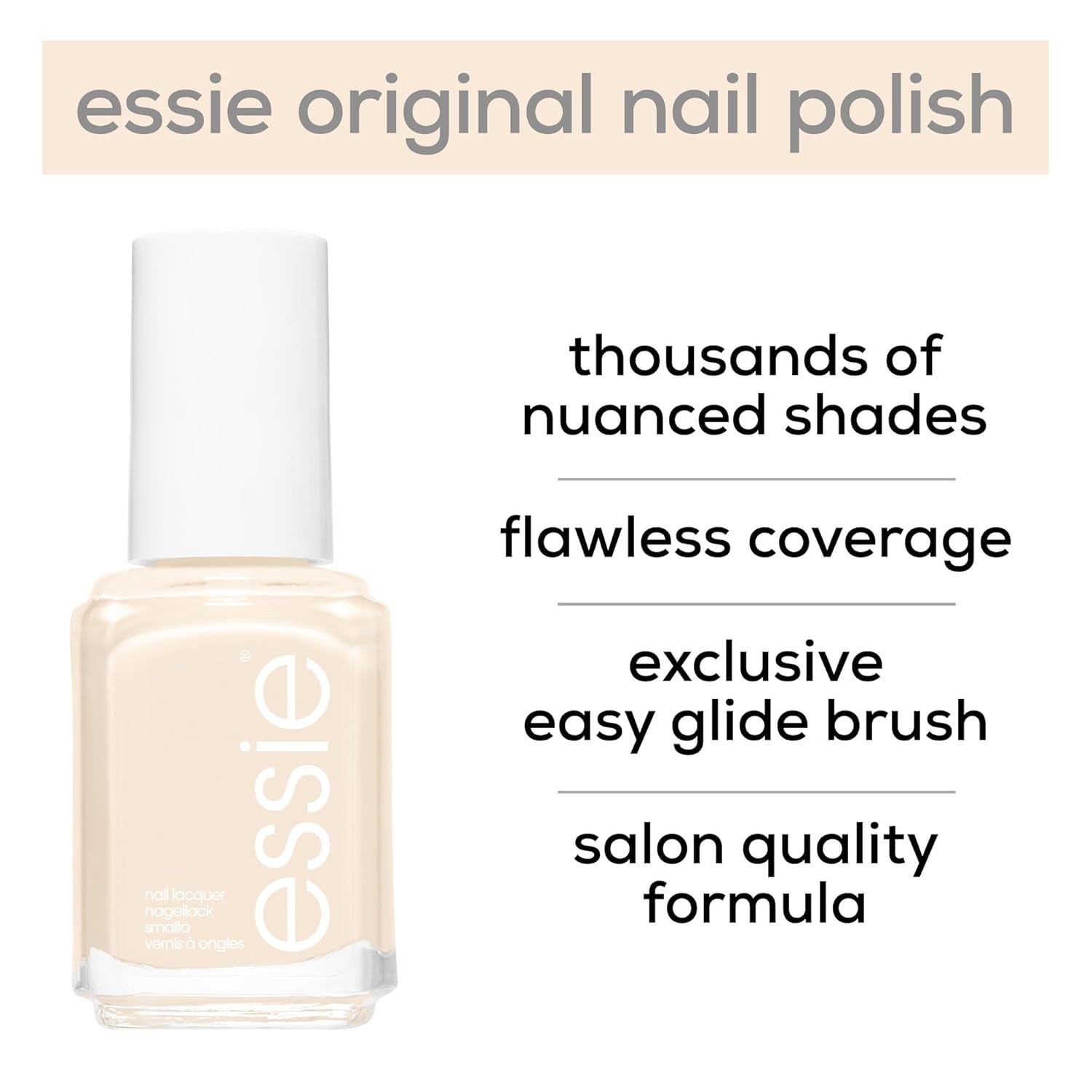 Oja Essie pentru unghii intens colorate, nr. 5 allure, Nude, 13,5 ml