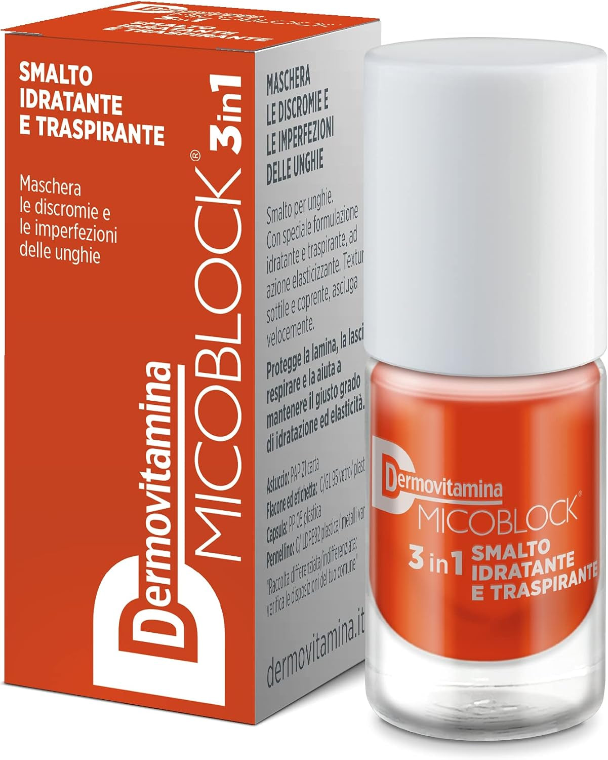 Oja Microblock 3 în 1 pentru ciuperca unghiilor, portocaliu închis, remediu pentru unghii, împotriva ciupercii unghiilor, 5 ml, 16 culori