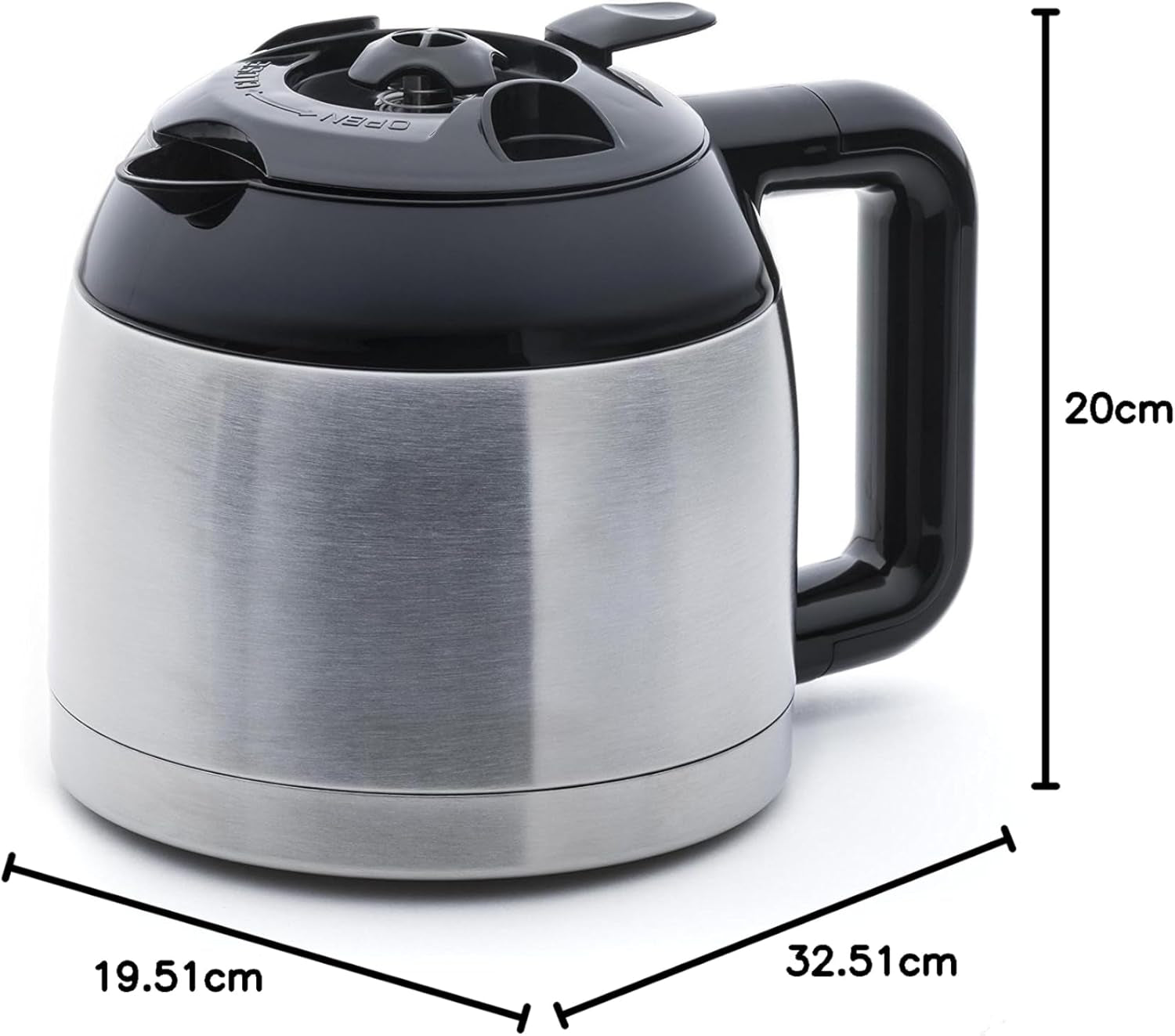 SYBF-CM025 Cafetieră pentru cafea caldă, oțel inoxidabil, 1,2 litri, oțel inoxidabil