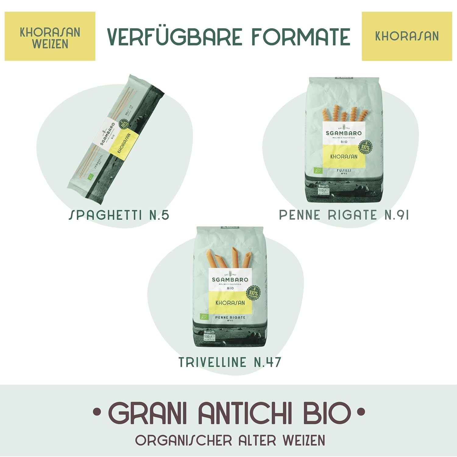 Paste Fusilli Organice Nr. 93 - 500g din grâu Khorasan – Grâu antic, bogat în proteine, cultivat 100% în Italia – Versatile în bucătărie și bogate în nutrienți
