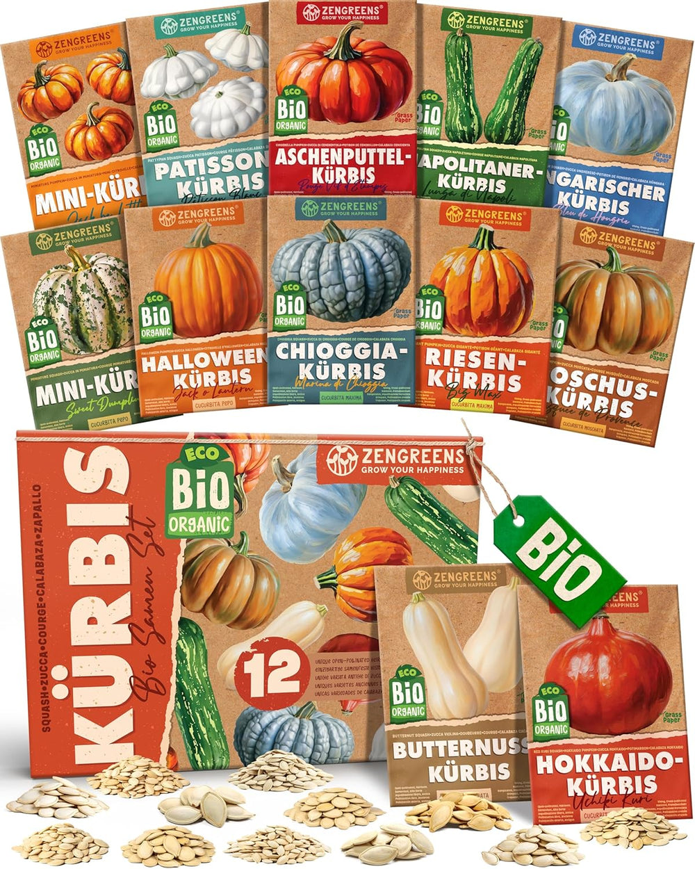 Semințe de busuioc organice într-un set de 6 - 6 semințe de busuioc pentru cultivare ușoară în grădină, balcon sau strat înălțat - semințe de plante - răsaduri