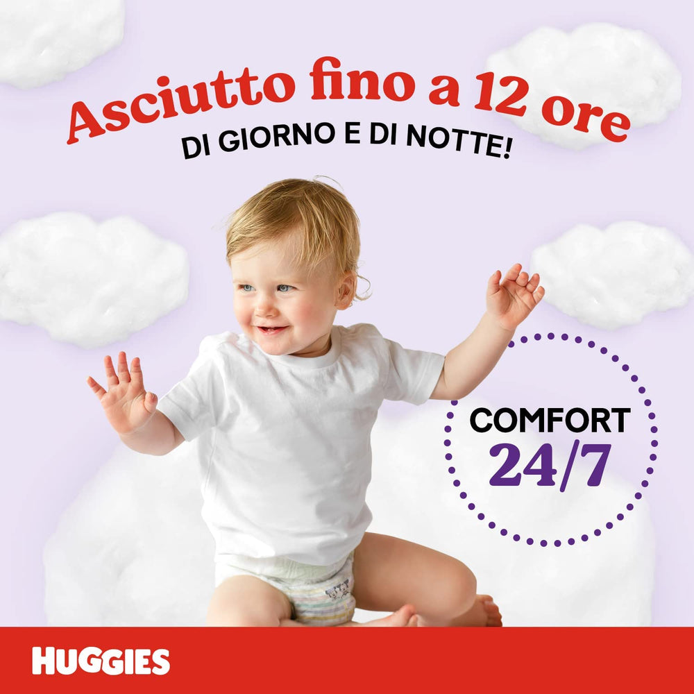 Scutece Huggies Ultra Comfort, mărimea 5 (12-17 kg), pachet de 56