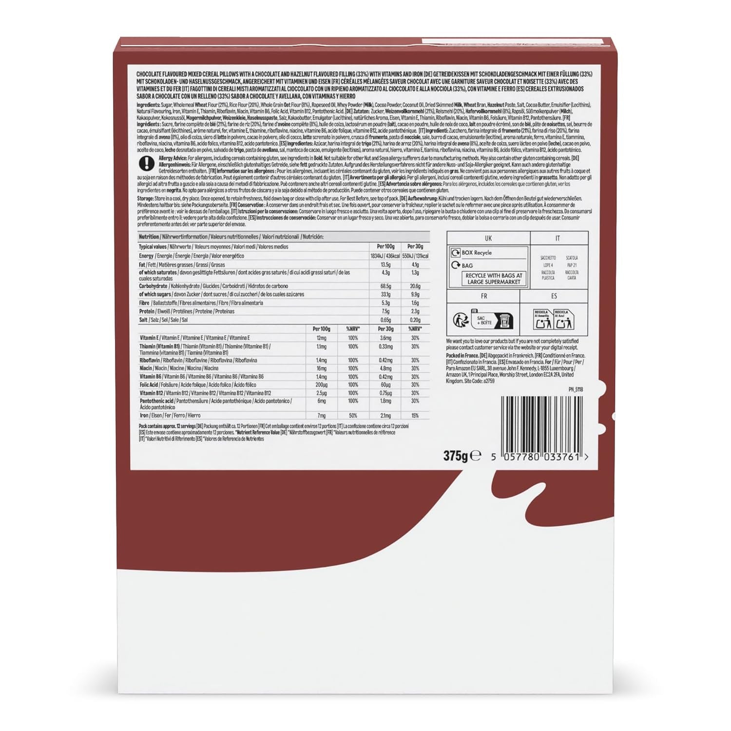 Pernă cu ciocolată și nuci de la Amazon, 375 g