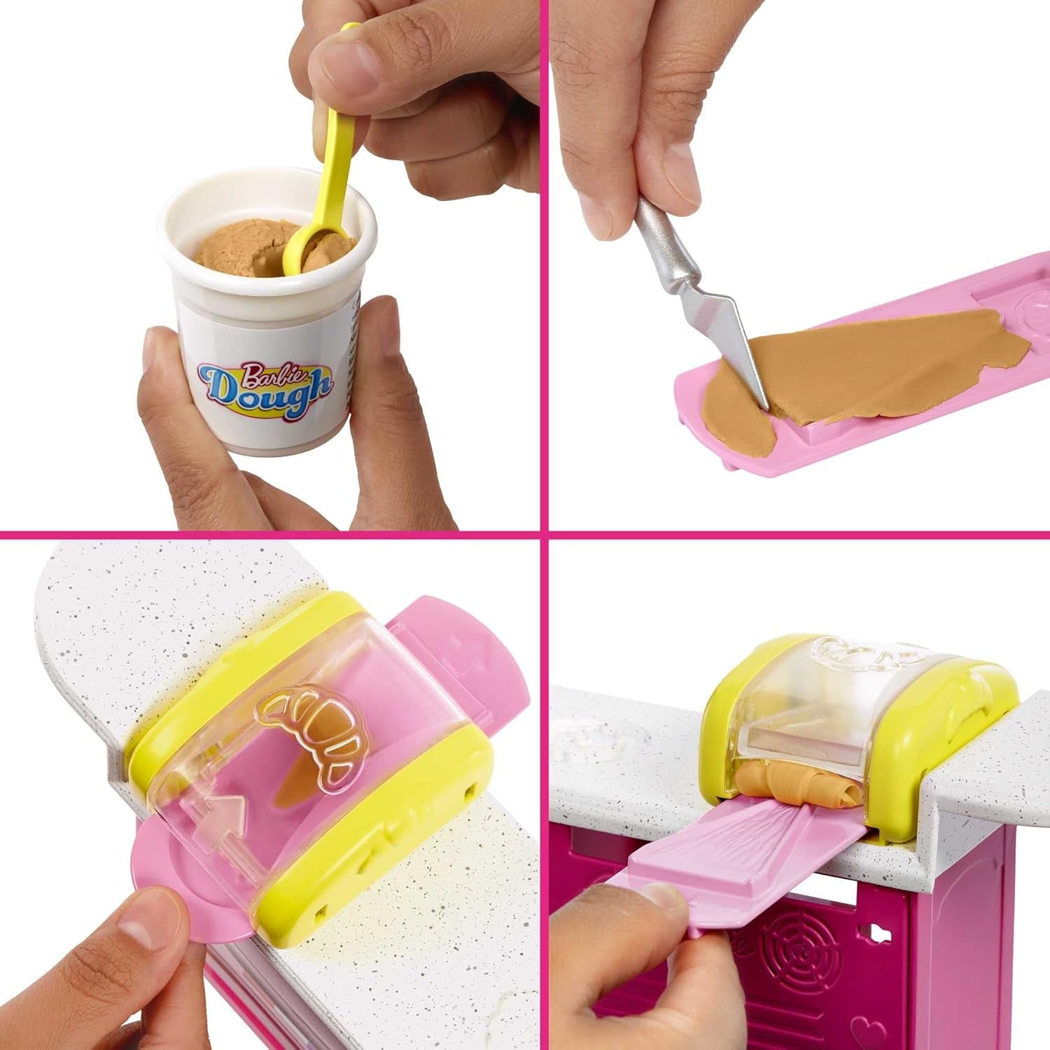 Barbie Malibu Roberts - Păpușă și set de copt cu 18 piese, inclusiv aluat modelabil și forme pentru gogoși, croissante și brioșe, pentru copii cu vârsta de 3 ani și peste, HJY19