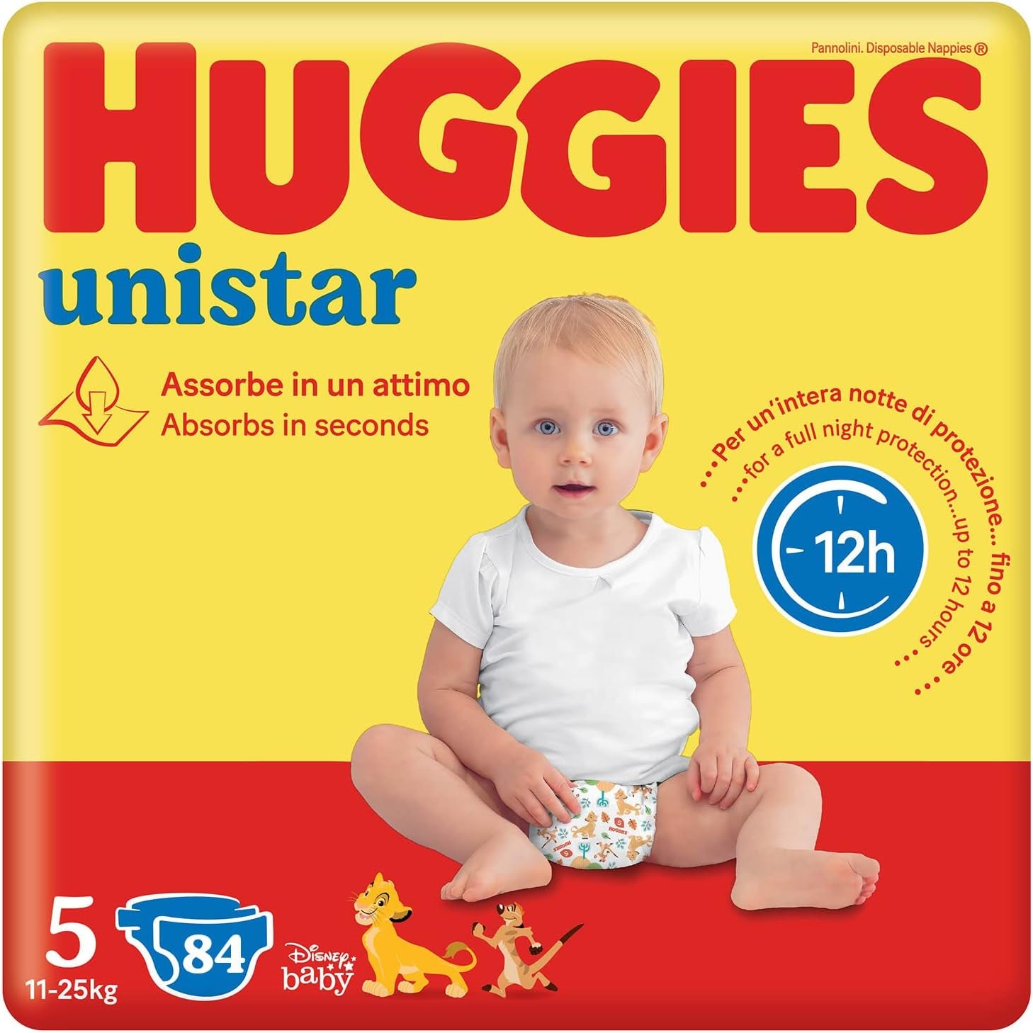 Scutece Huggies Unistar, mărimea 4 (7-14 kg), pachet cu 128 de scutece (basic)