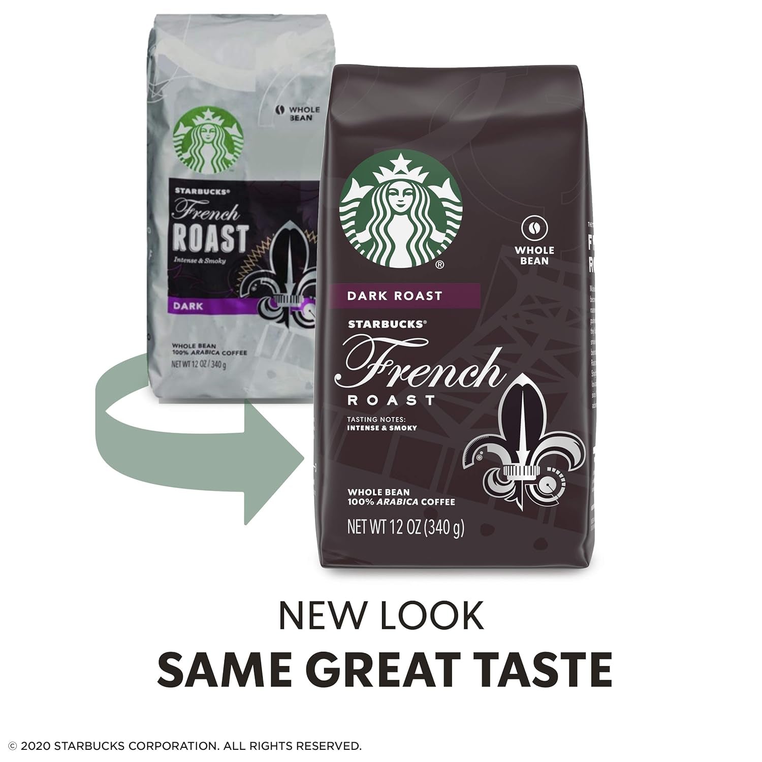 Cafea boabe Starbucks Dark Roast — French Roast — 100% Arabica — 1 plic (340 ml)
