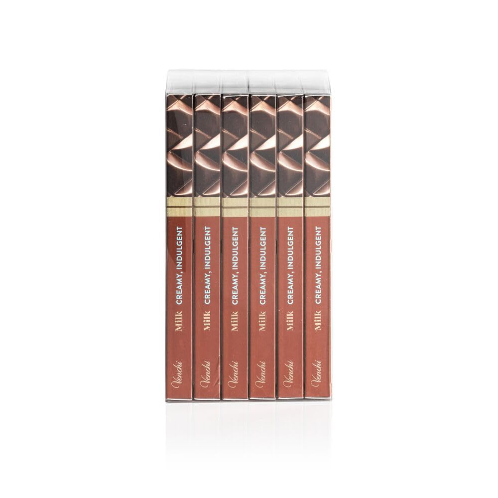 Venchi – Set de 6 tablete asortate de ciocolată cu lapte, 468 g – Fără gluten – Idee de cadou