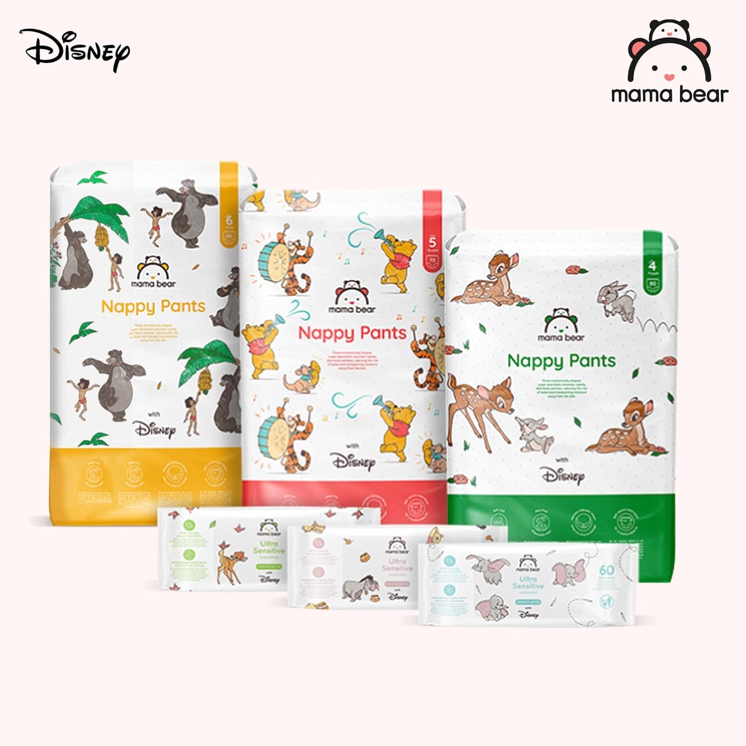 Marcă Amazon: Scutece Mama Bear Disney, mărimea 5 (12-17 kg) - Cutie lunară, alb, 140 bucăți (2 pachete a câte 70)