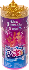 Disney Prinzessin-Spielzeug, Royal Color Reveal-Puppe mit 6 Überraschungen zum Auspacken, Freundschaft-Serie mit einer Figur eines Freundes, von den Disney-Filmen inspiriert