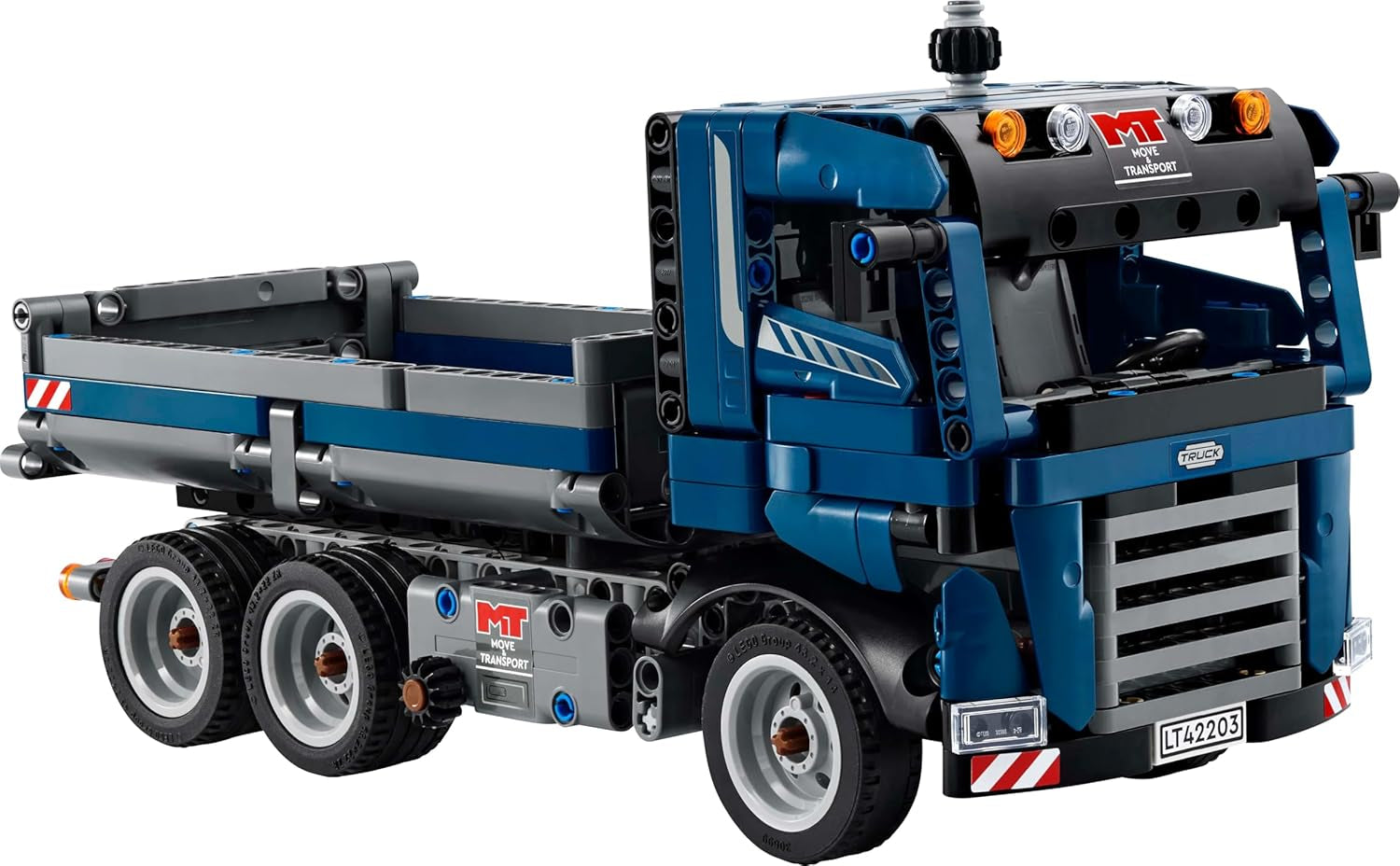 Jucărie LEGO Technic Dump Truck cu direcție și benă mobilă - vehicul de construcții albastru - idee de cadou pentru zile de naștere sau sărbători - set de construcție pentru băieți și fete de la 9 ani 42203 Seturi de constructie Besuche den LEGO-Store