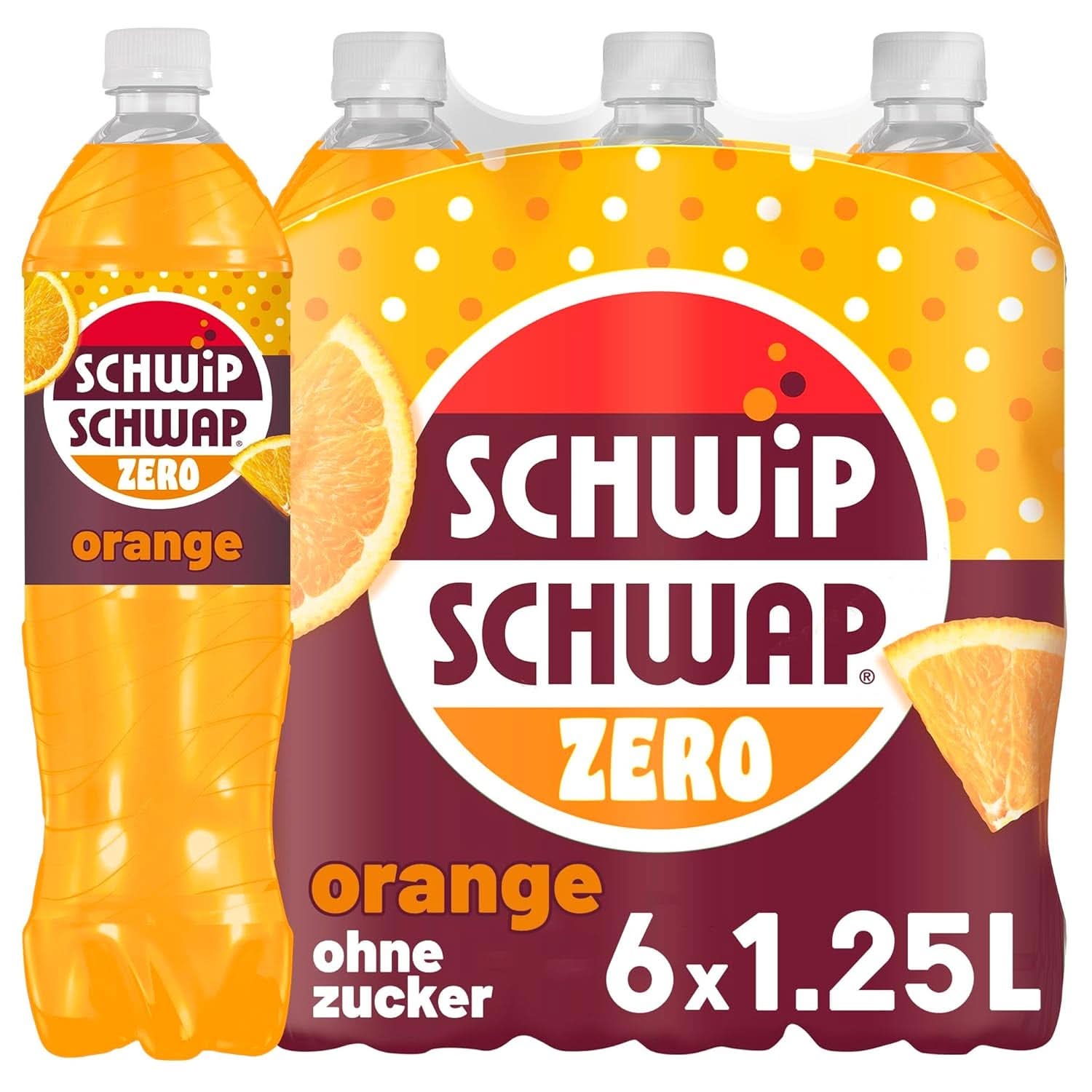 Schwip Schwap Zero Orange, băutură răcoritoare cu aromă de portocale, set 6 x 1,25 litri Bauturi fara alcool Naty Shop Versiunea Noua