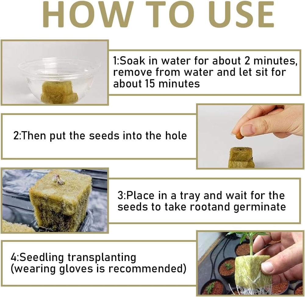 Cuburi Rockwool pentru răsaduri 28 - Cuburi Rockwool 4x4x4cm - Cuburi pentru răsaduri, Cuburi Rockwool, Sisteme hidroponice pentru răsaduri/Plante clonate/Proiecte școlare, Cultivarea răsadurilor fără sol