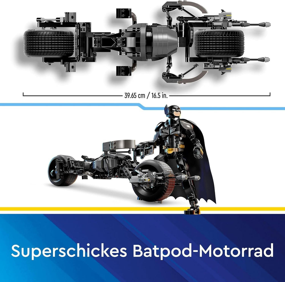 LEGO DC Batman: Batman figurină de construcție cu Batpod, jucărie pentru filmele cu supereroul, set de joacă de aventură pentru copii, cadou pentru băieți și fete 76273 Seturi de constructie Besuche den LEGO-Store