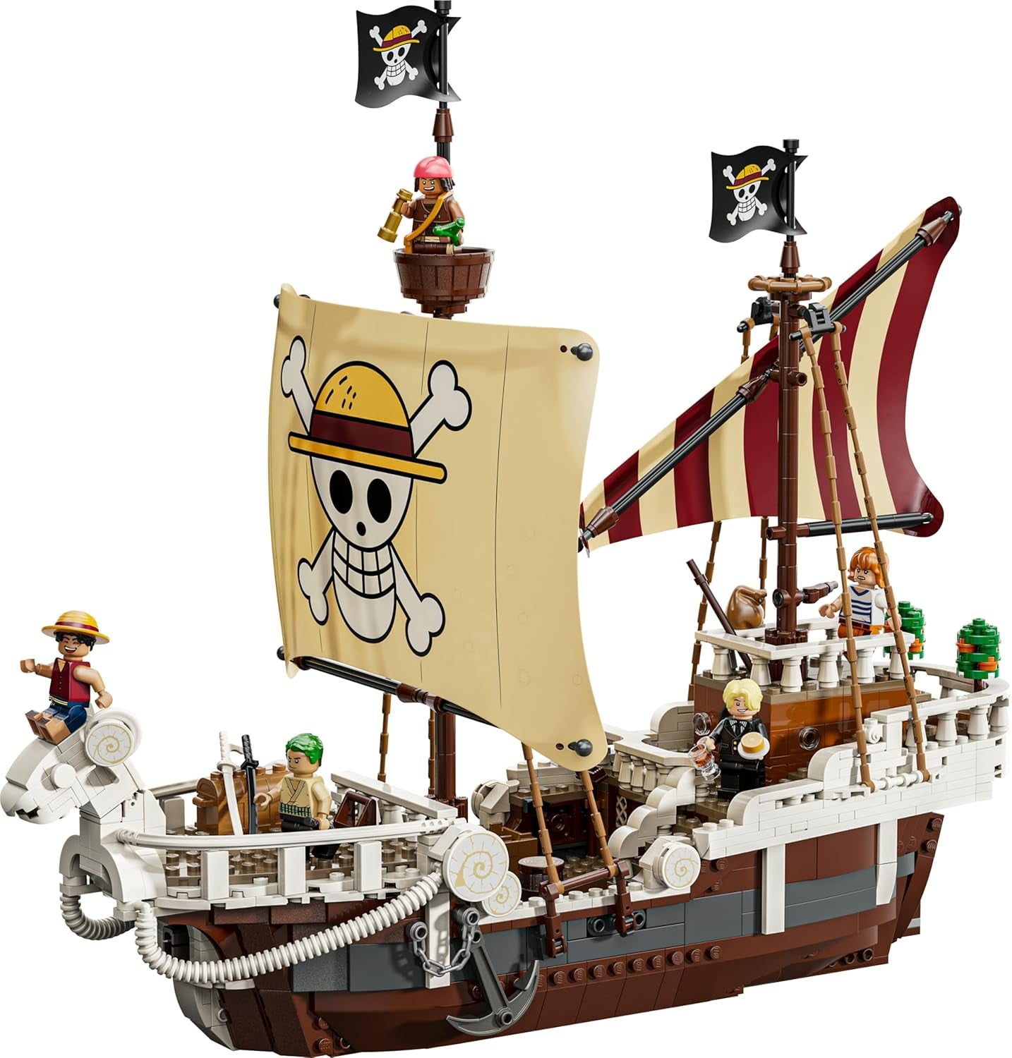LEGO ONE PIECE - Das Piratenschiff Flying Lamb (Going Merry) - Spielset mit 5 Minifiguren - inkl. Ruffy, Zoro & Nami - Spielzeug zum Bauen - Geschenk für Jungen, Mädchen & Fans ab 10 Jahren - 75639