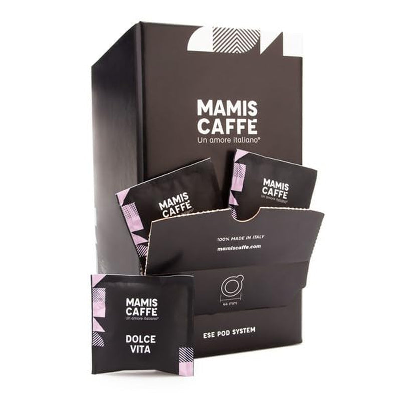 Mamis Caffè Dolce Vita, boabe espresso întregi, perfect ca si cappuccino sau latte macchiato Cafea Naty Shop 150 x 1 gram Pads