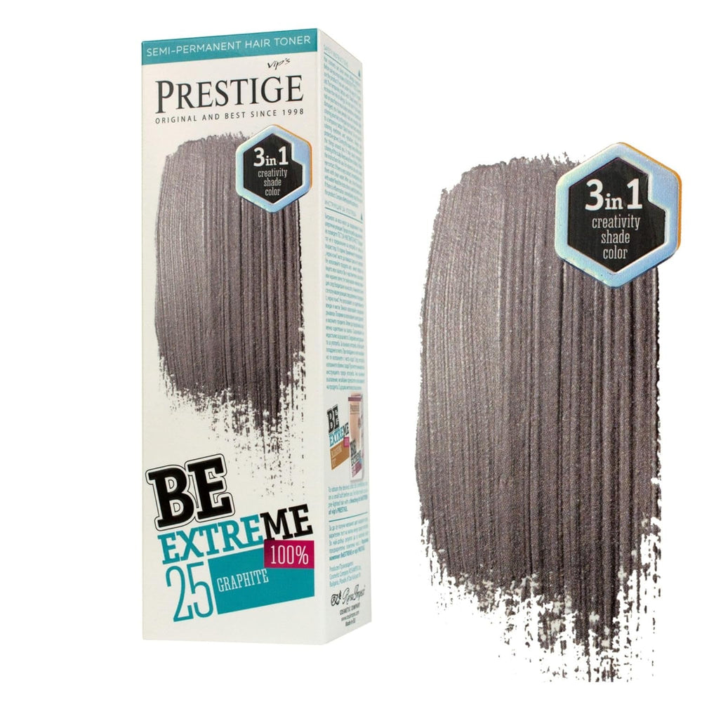 Vip's Prestige Be Extreme | Tonic semipermanent pentru păr 50 Wild Green | Pigment pur | Adaugă culoare părului vopsit sau cărunt | Rezultat temporar | Fără amoniac, fără parabeni, fără PPD Vopsea pentru par Naty Shop 25 Grafit