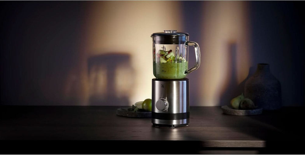 WMF Küchenminis Kompaktmixer, Mini Standmixer, 400 Watt, Standmixer Klein, Glasbehälter 0,8 L, Pulsstufe, Cromargan Matt Bucatarie Naty Shop