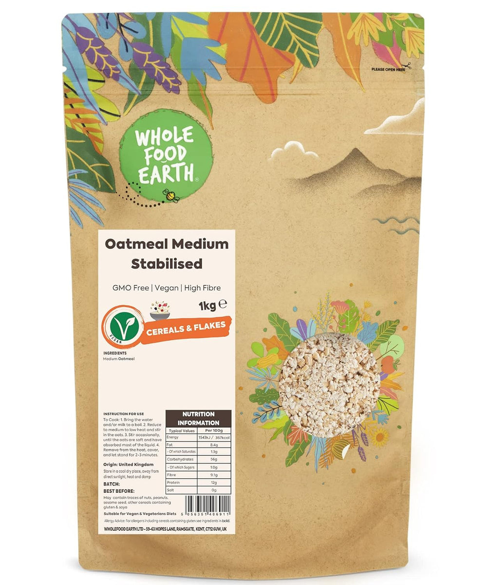 Fulgi de ovăz Wholefood Earth Pinhead, stabilizat grosier, 3 kg | Fără OMG | Bogat în fibre