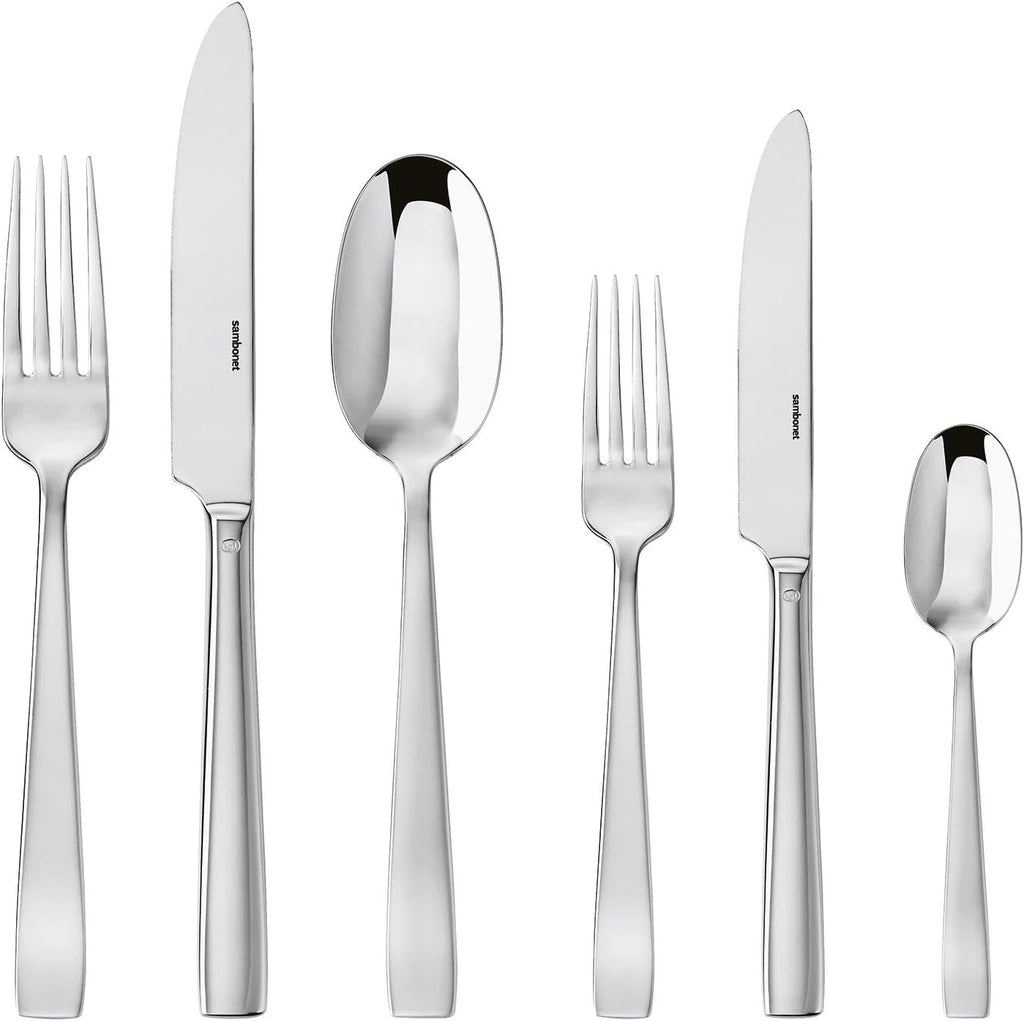 Sambonet 62512-83 Set de tacâmuri monobloc plat, 36 piese, oțel inoxidabil 18/10, se spală în mașina de spălat vase Bucatarie Naty Shop