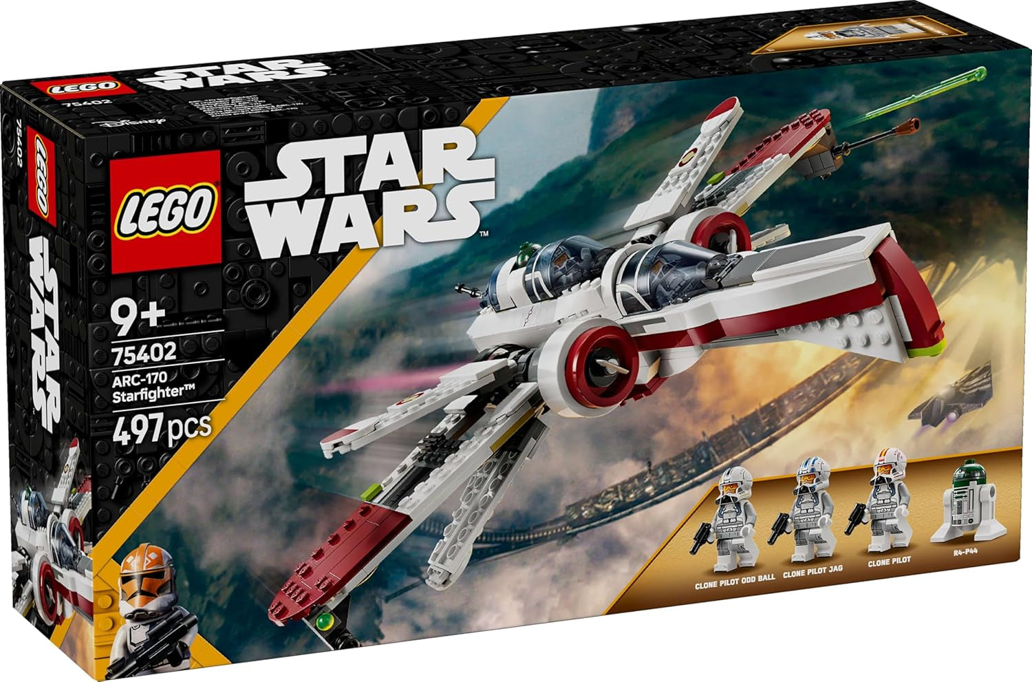 Jucărie LEGO Star Wars 75402 ARC-170 Starfighter cu 4 minifigurine, inclusiv pilot clonă și droid R4-P44, piesă de colecție, cadou pentru fanii Răzbunării Sith și băieți și fete cu vârsta de peste 9 ani Seturi de constructie Besuche den LEGO-Store
